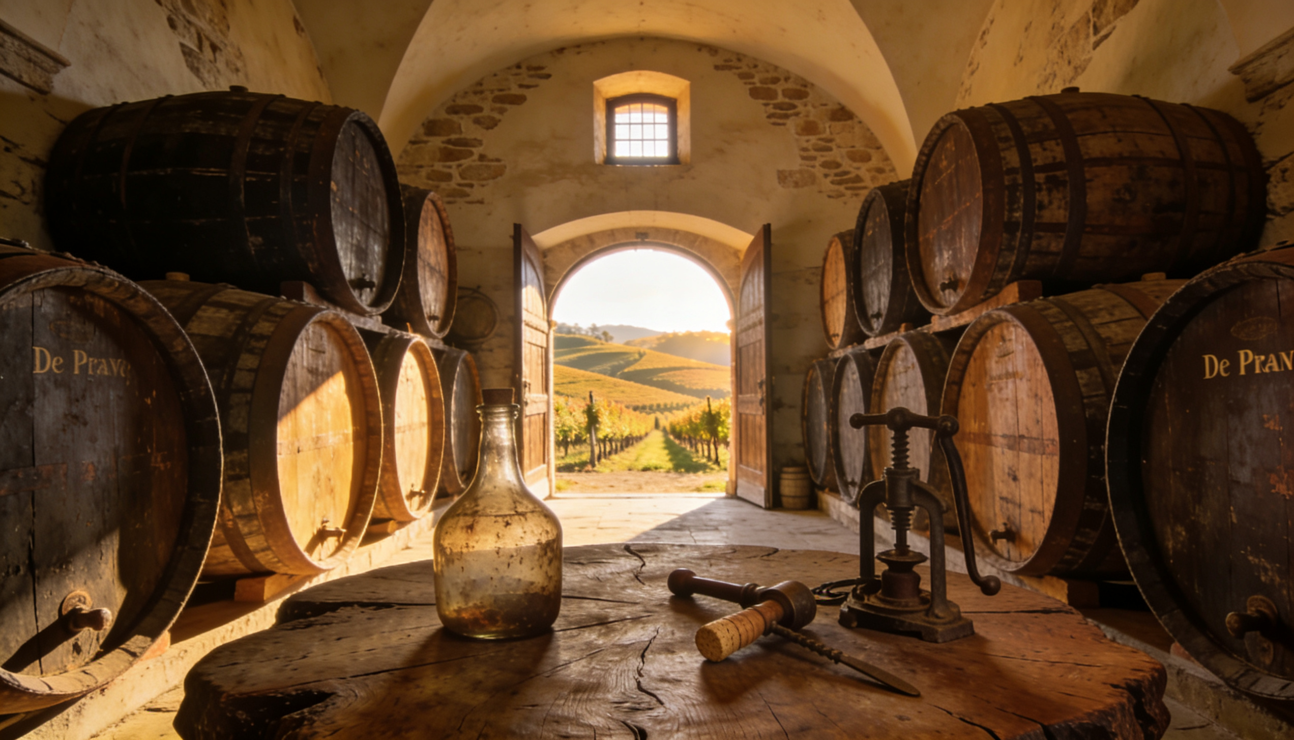 An old-world Italian aging cellar in Treviso, the historical heart of Cantina De Pra