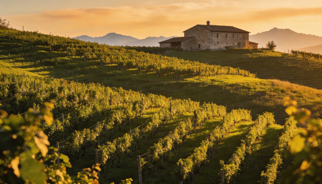 Cantina De Pra sun-drenched vineyards in Treviso Northern Italy