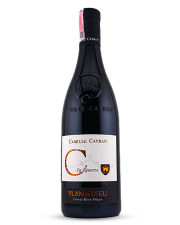 Camille Cayran La Réserve Plan De Dieu, a full-bodied Côtes du Rhône Villages red wine
