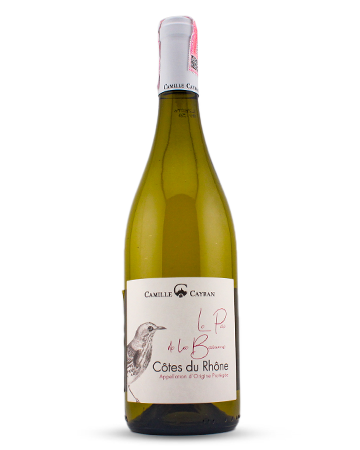 A vibrant and elegant Camille Cayran Le Pas De La Beaume Blanc bottle